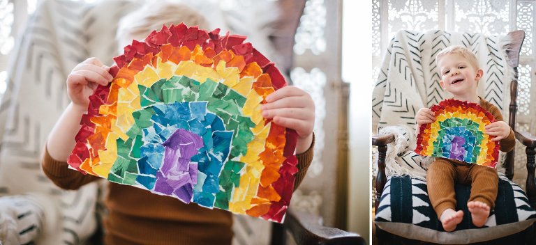 Rainbow Paper Collage Art Project - Arty Crafty Kids